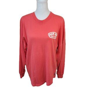 Ron Jon Surf Shop Heavy Weight Long Sleeve T-Shirt Coral Orange W/ Logo Size XS